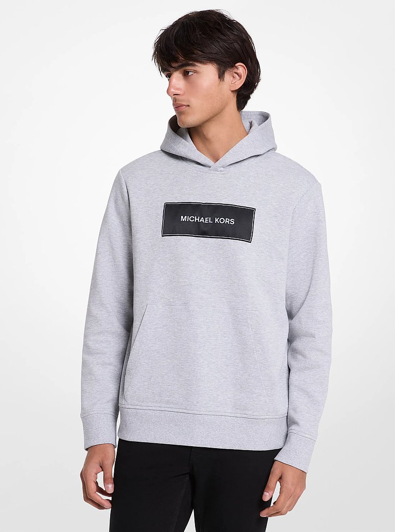 Logo Cotton Blend Hoodie in HEATHER GREY | Michael Kors