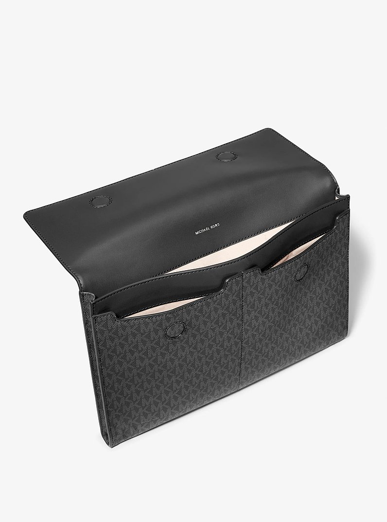 Jet Set Signature Logo Laptop Case in BLACK | Michael Kors