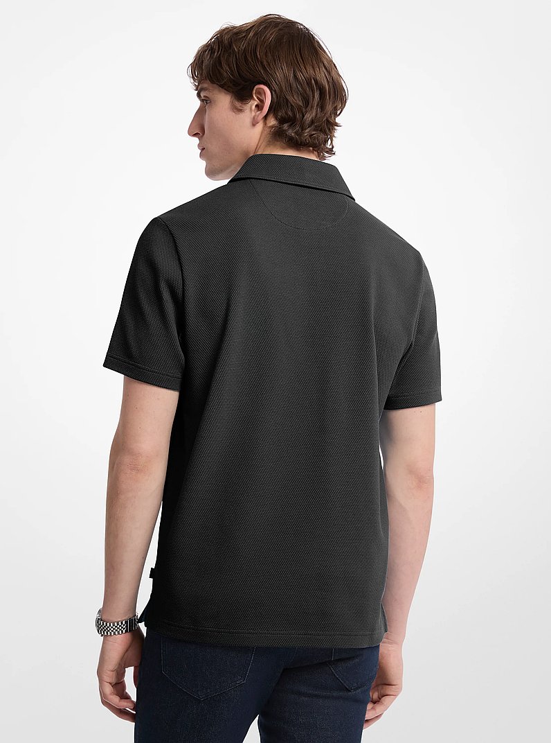 Strick-Poloshirt aus Stretch-Baumwolle in SCHWARZ | Michael Kors