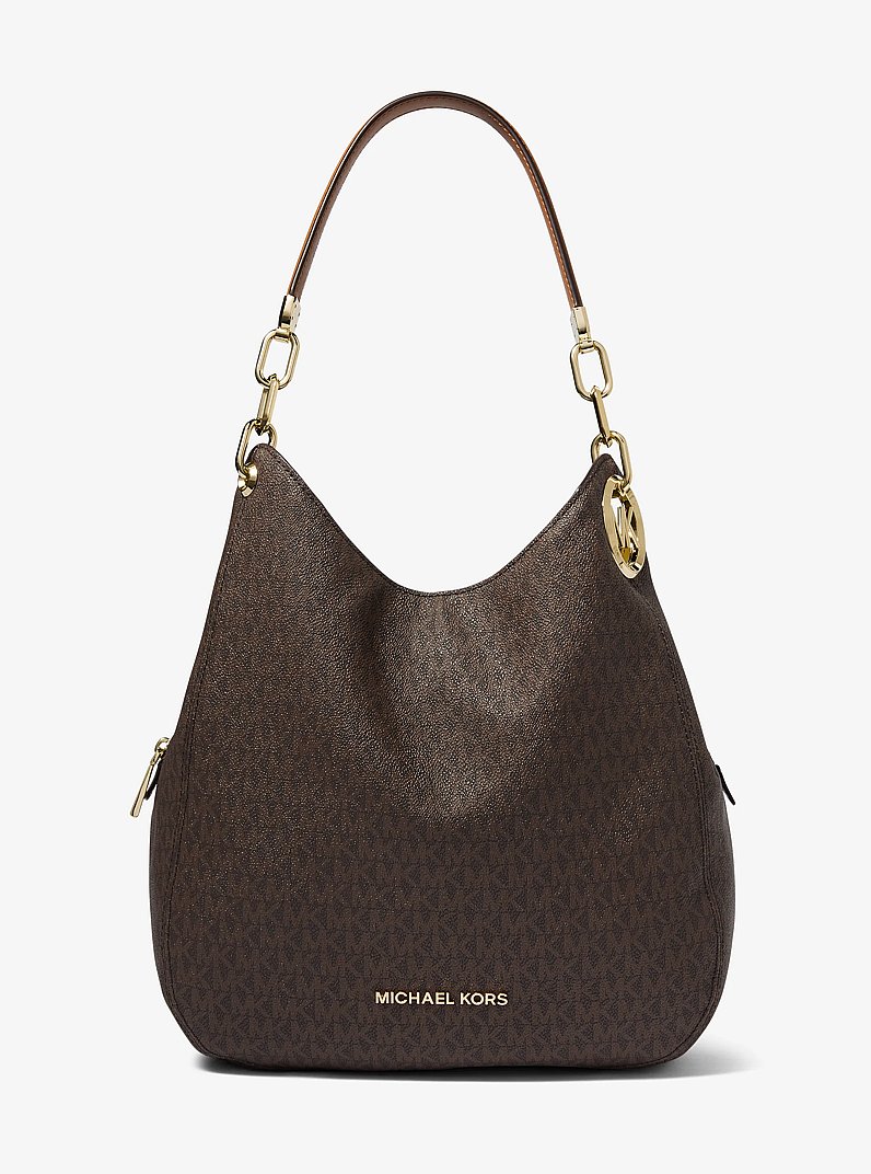 Bolso de hombro Lillie grande con logotipo in MARR&Oacute;N/BELLOTA | Michael Kors