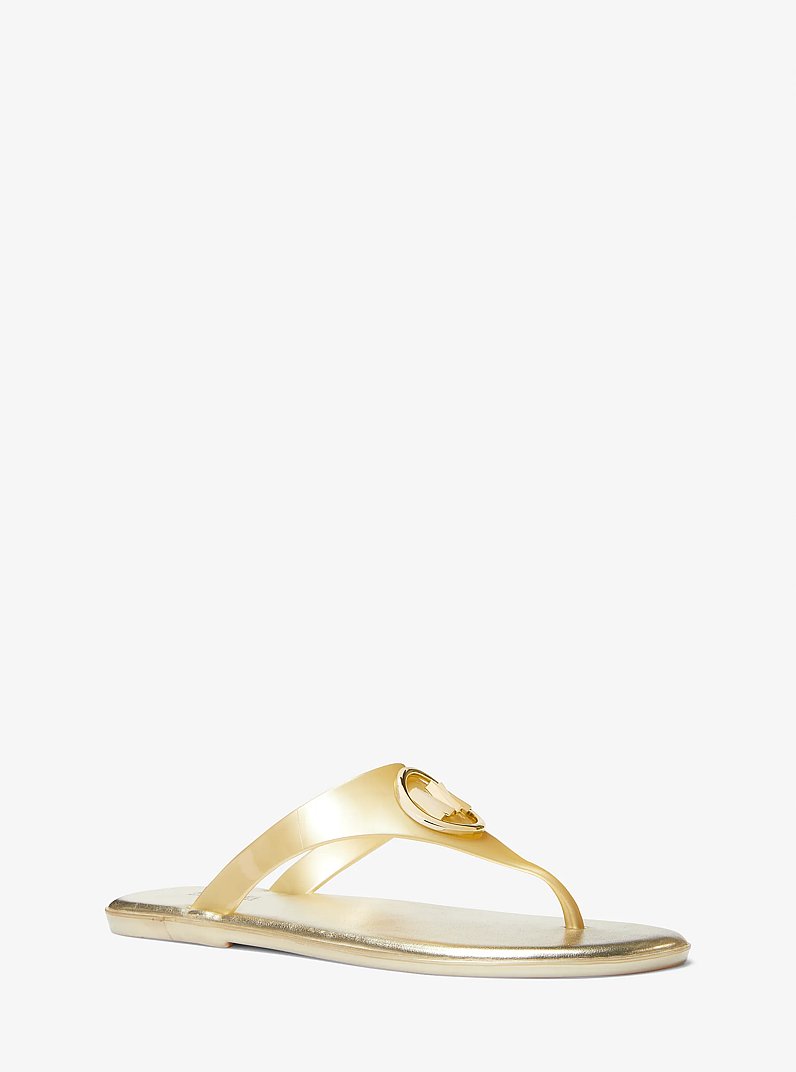 Carmen Metallic PVC Jelly Sandal in PALE GOLD | Michael Kors
