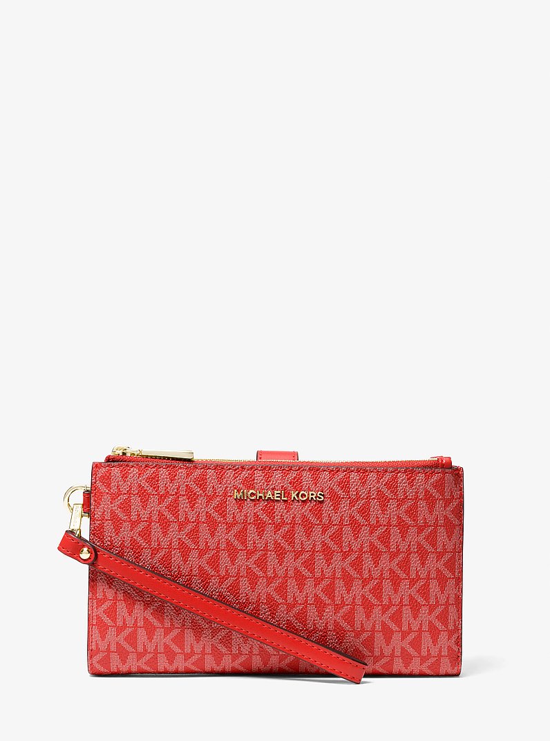 Jet Set Signature Logo Wristlet in BURNT SIENNA | Michael Kors
