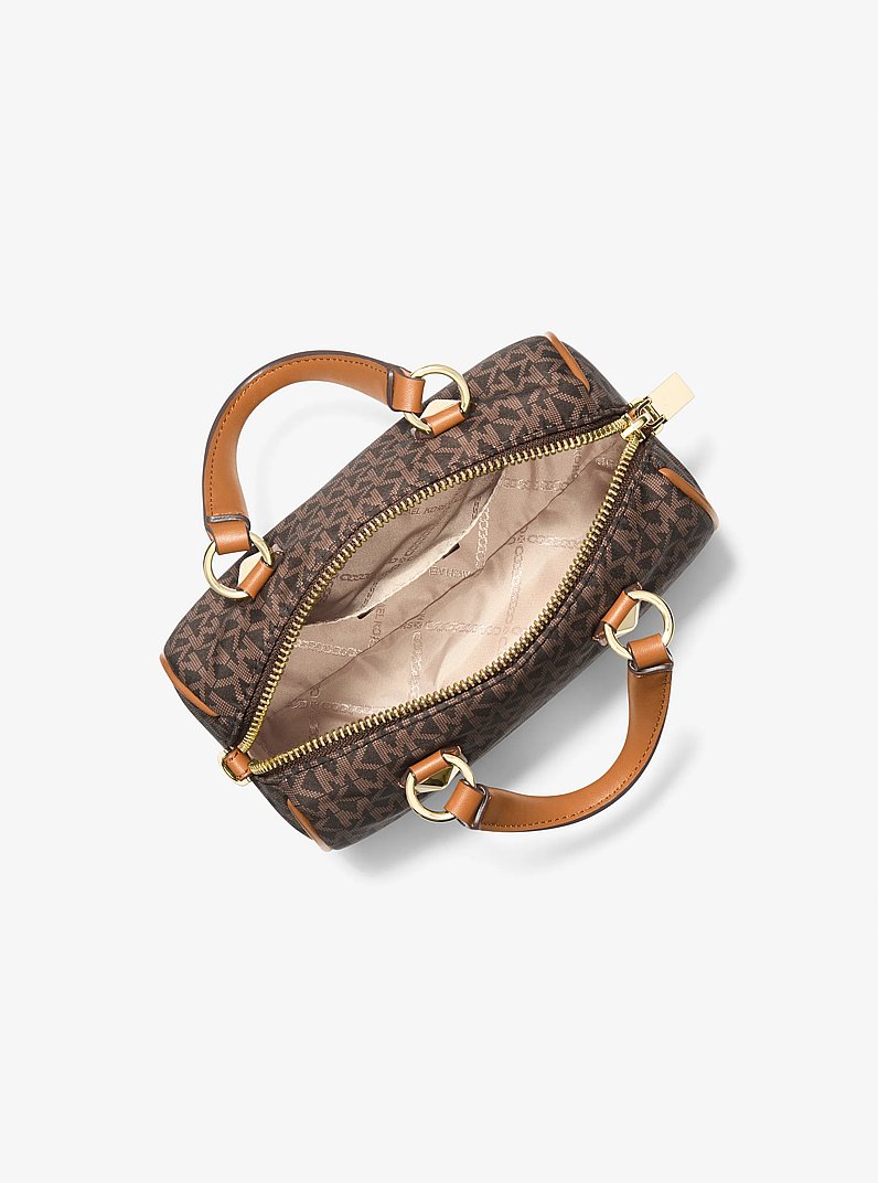 Bauletto a tracolla Grayson piccolo in tessuto con stampa logo in BRONZO/GHIANDA | Michael Kors