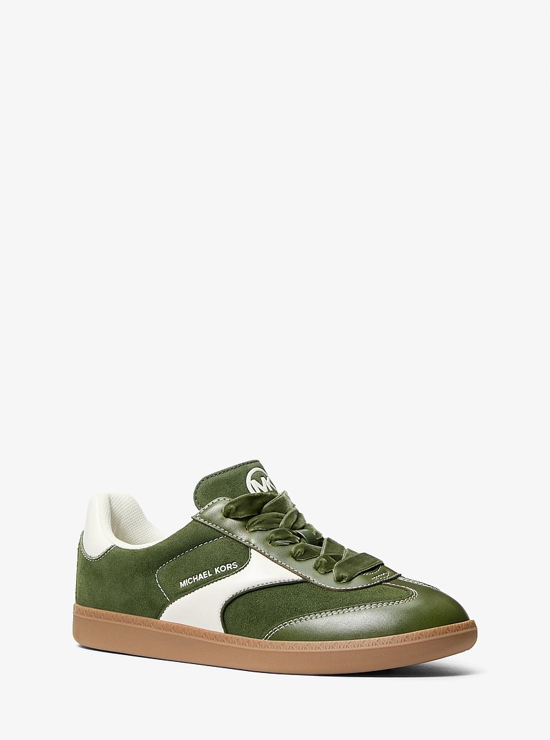 Benny Polyester Microsuede Sneaker in AMAZON GREEN | Michael Kors