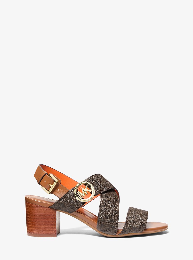 Sandalo Vera Flex con stampa logo in MARRONE | Michael Kors