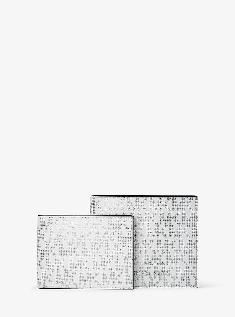 Hudson Metallic Signature Logo Billfold Wallet With Passcase