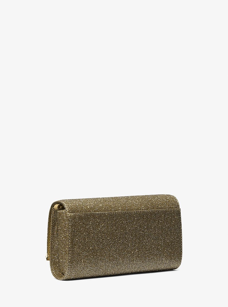 Clutch Mona Large aus glitzerndem Mesh im Kettendesign in GOLDTON | Michael Kors