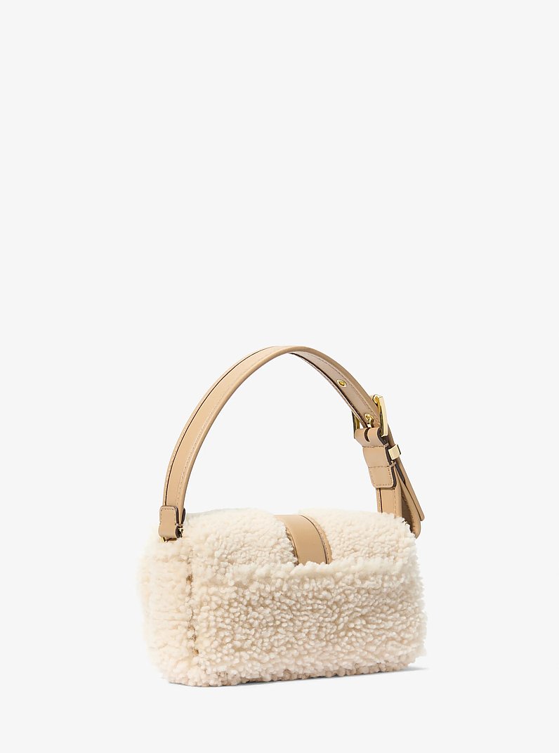 Colby Extra-Small Shearling Shoulder Bag in NATURAL COMBO | Michael Kors