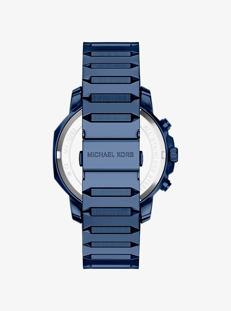 Oversized Prescott Blue-Tone Watch in NAVY | Michael Kors