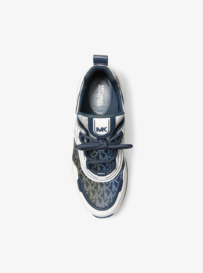Olympia Ombr&eacute; Signature Logo Trainer in NAVY | Michael Kors