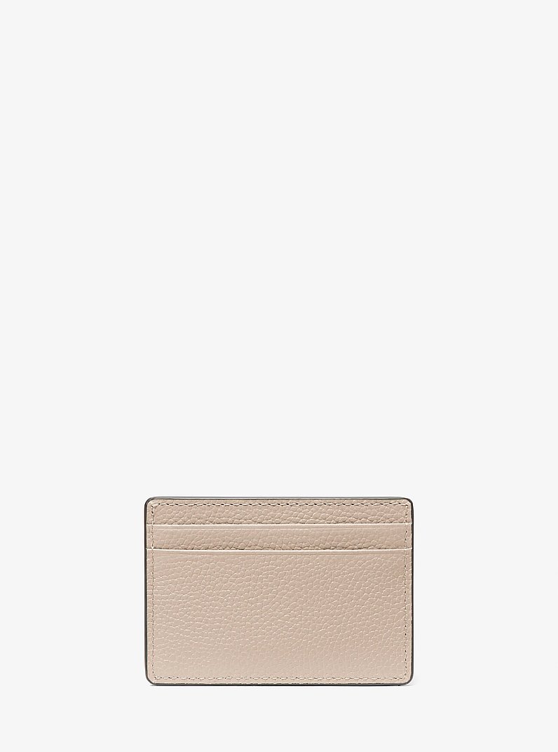 Pebbled Leather Card Case in LIGHT SAND | Michael Kors