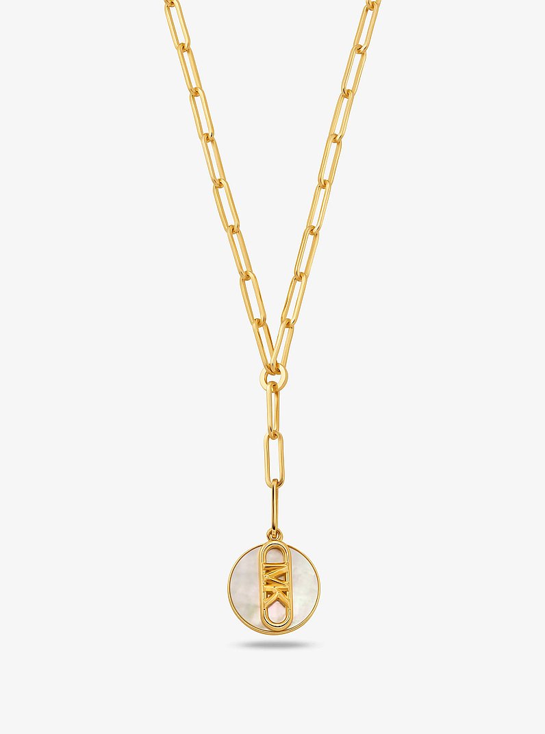 Precious Metal-Plated Brass Empire Chain-Link Necklace in GOLD | Michael Kors