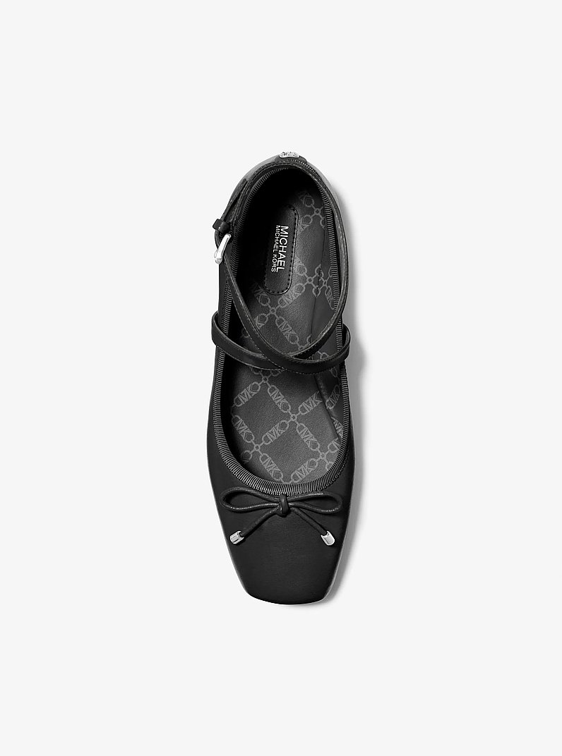 Collette Leather Ballet Flat in BLACK | Michael Kors