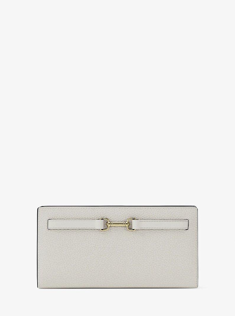 Carson Large Pebbled Leather Wallet in CREMA CLARO | Michael Kors