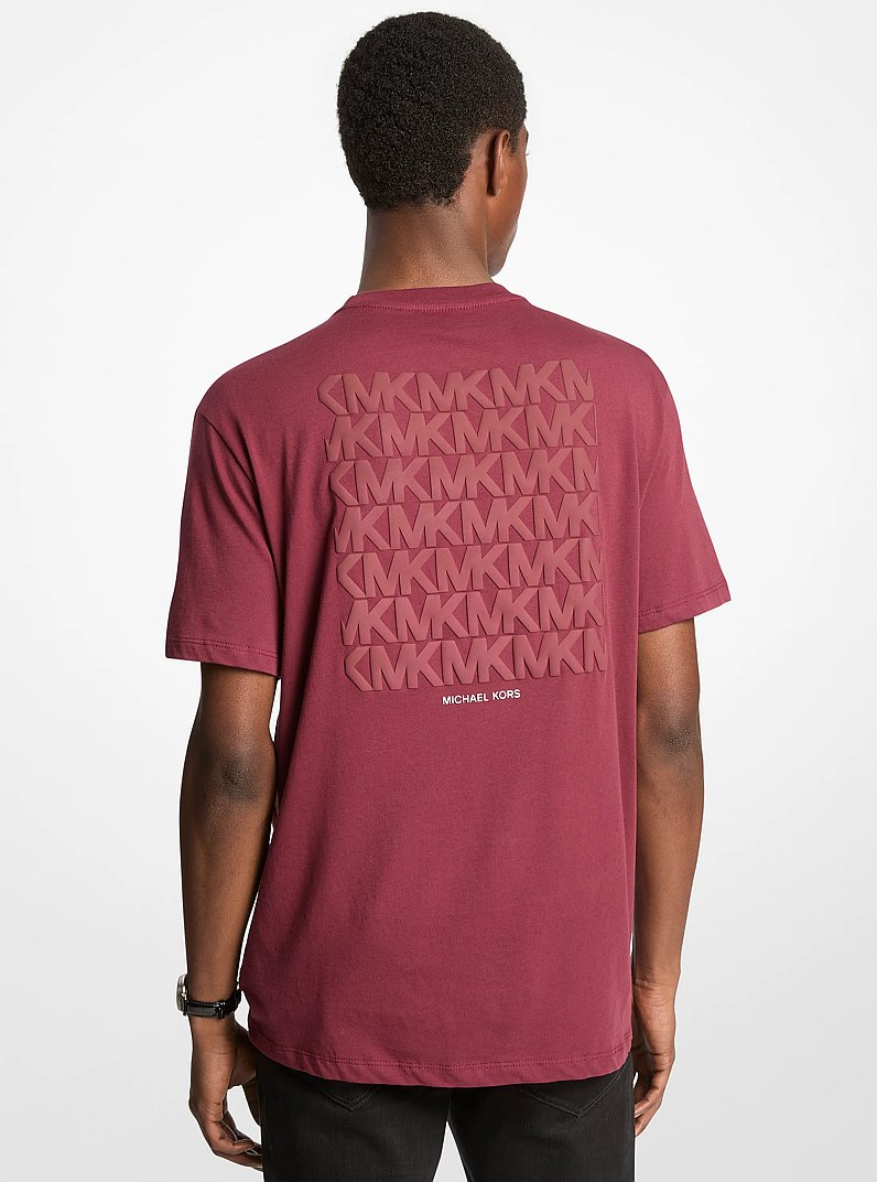 T-shirt in cotone con logo in rilievo in ROSSO SCURO | Michael Kors