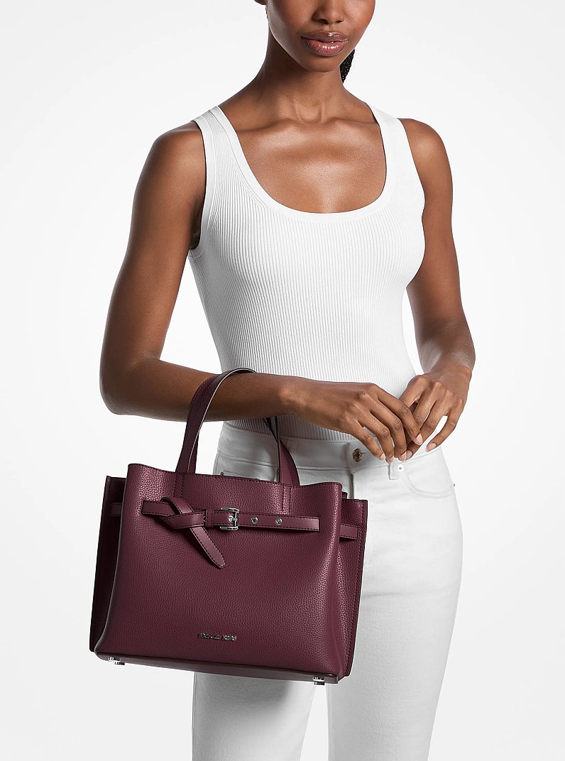 Emilia Medium Pebbled Leather Satchel
