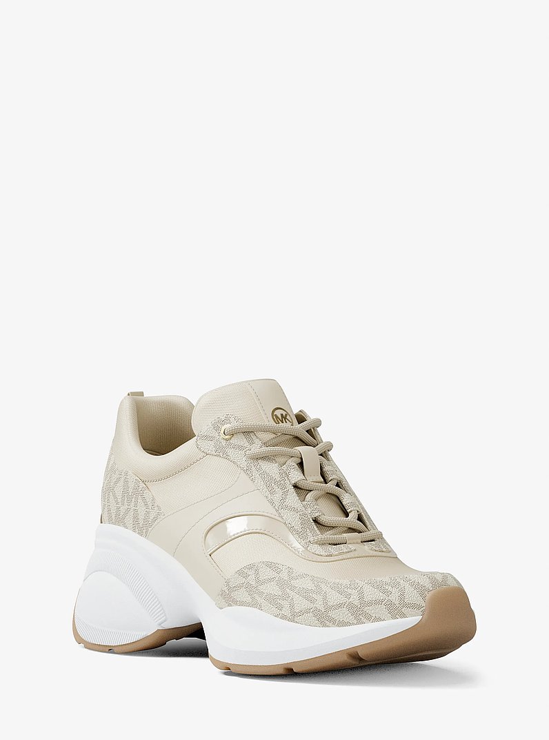 Kaia Signature Logo Trainer in VANILLA COMBO | Michael Kors