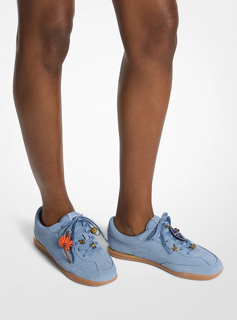 Nolan Embellished Suede Sneaker in CHAMBRAY | Michael Kors