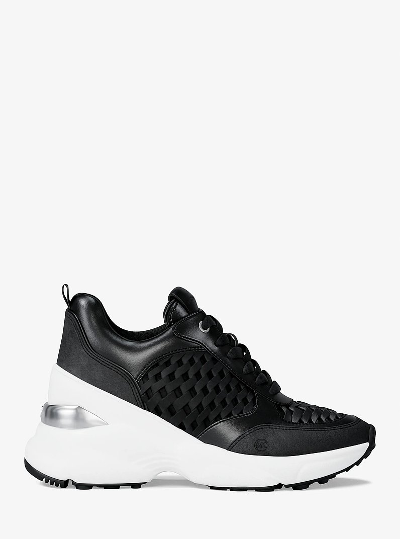 Katrina Woven Wedge Trainer in BLACK | Michael Kors
