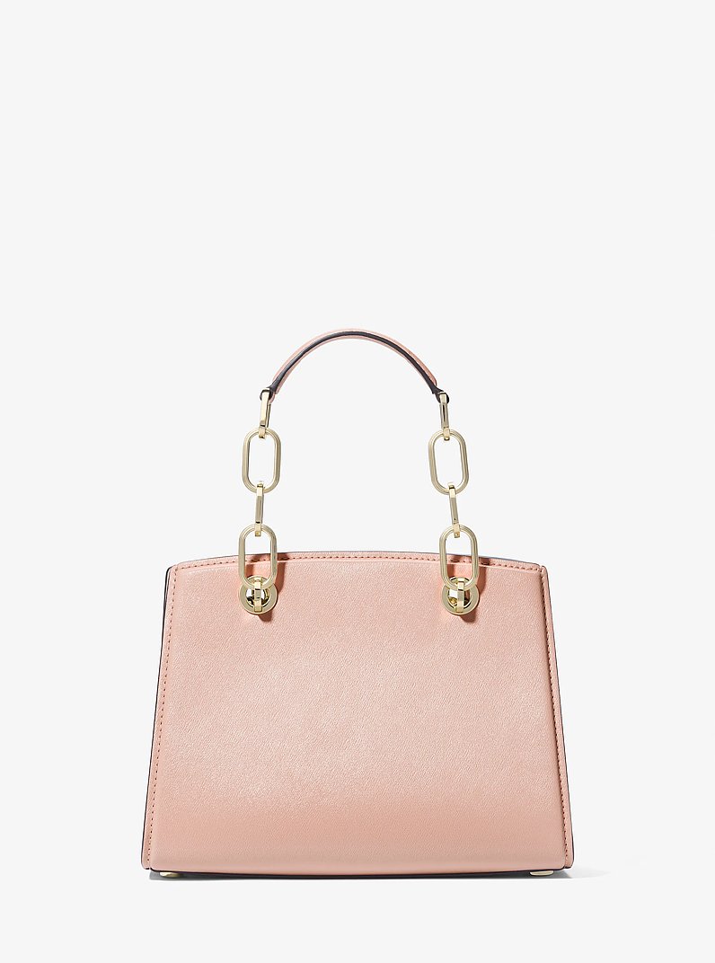 Cynthia Small Leather Satchel in SOFT PINK | Michael Kors