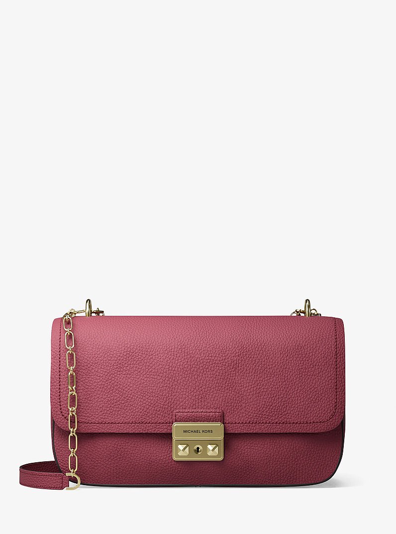 Schultertasche Tribeca Large aus Nubukleder in MAULBEERE | Michael Kors