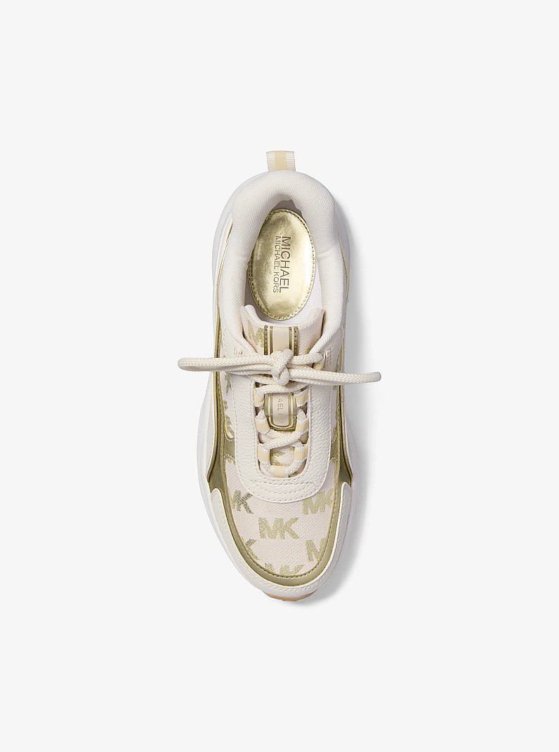 Zapatilla Katrina en jacquard con logotipo metalizado in DORADO P&Aacute;LIDO | Michael Kors