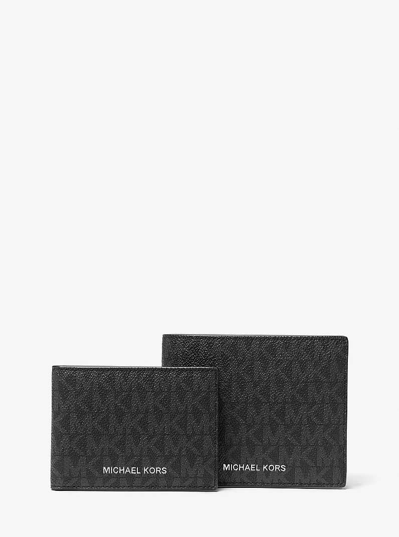 Billetera Cooper con logotipo y solapa para tarjeta de identificaci&oacute;n in NEGRO | Michael Kors