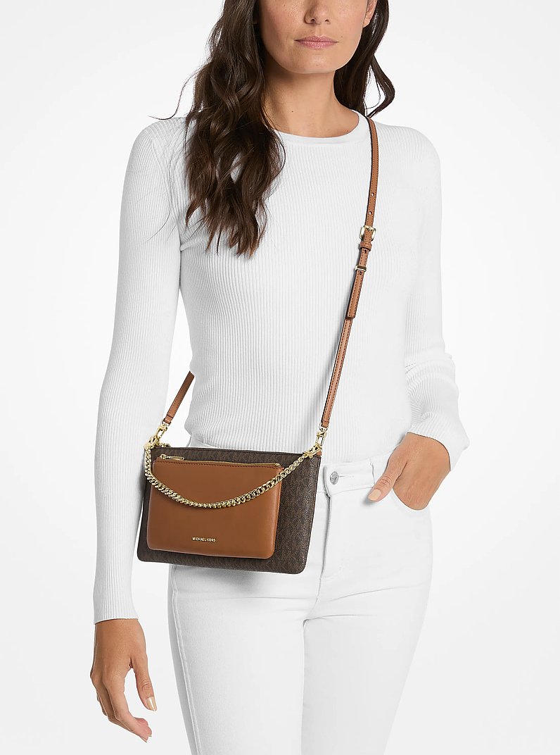 Borsa a tracolla convertibile Jet Set media con logo in BRONZO/GHIANDA | Michael Kors