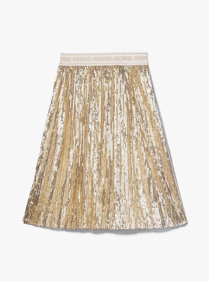 Sequined Pleated Skirt