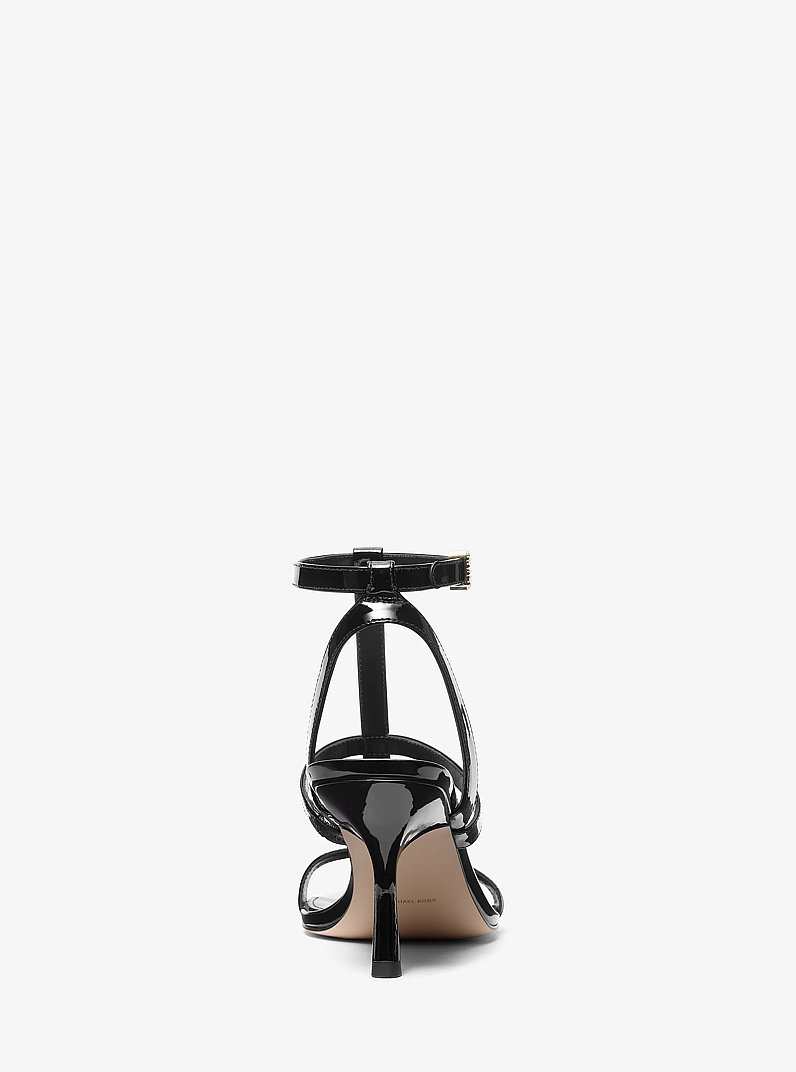 Nara Patent Leather Sandal in BLACK | Michael Kors