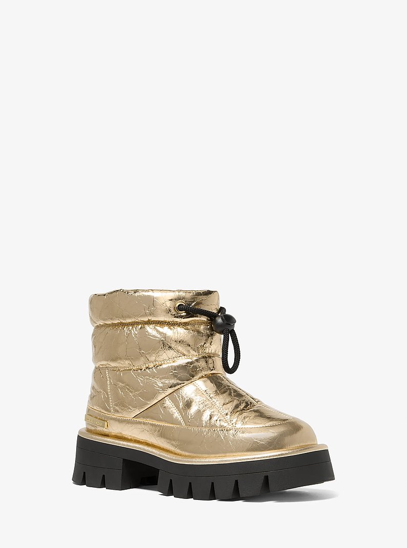 Barton Crackled Metallic Leather Boot in PALE GOLD | Michael Kors