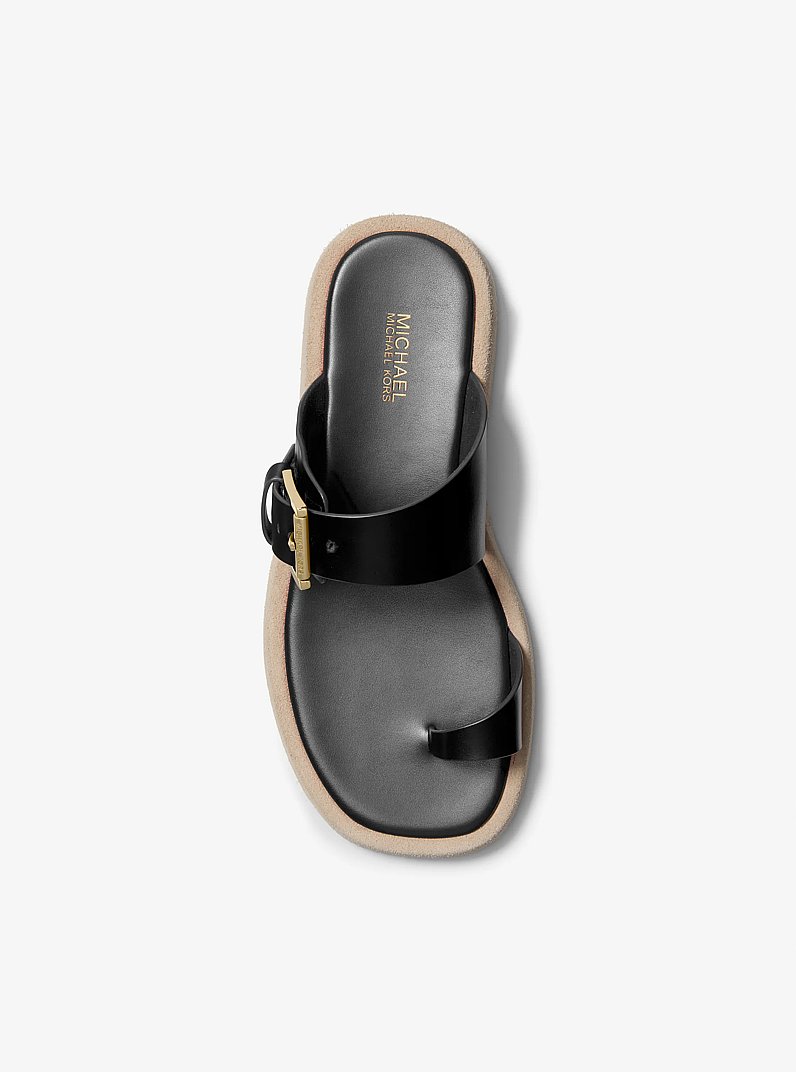 Sandale &agrave; enfiler Selah en cuir in NOIR | Michael Kors