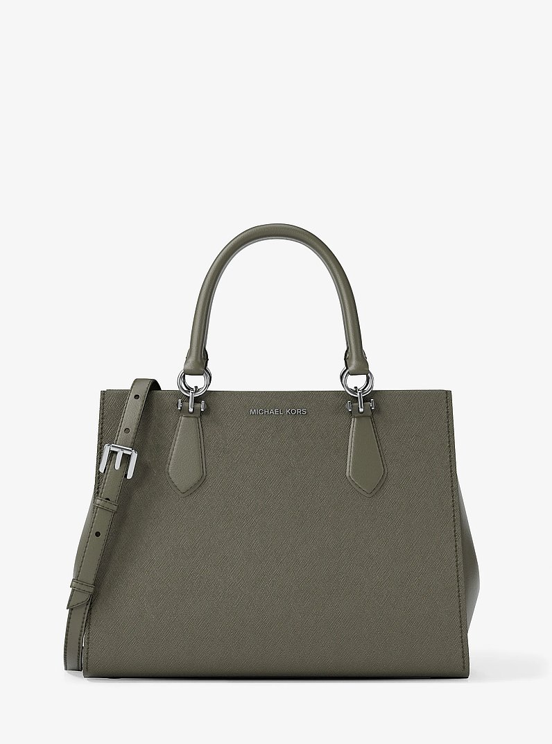 Marilyn Medium Saffiano Leather Satchel in OLIVE | Michael Kors