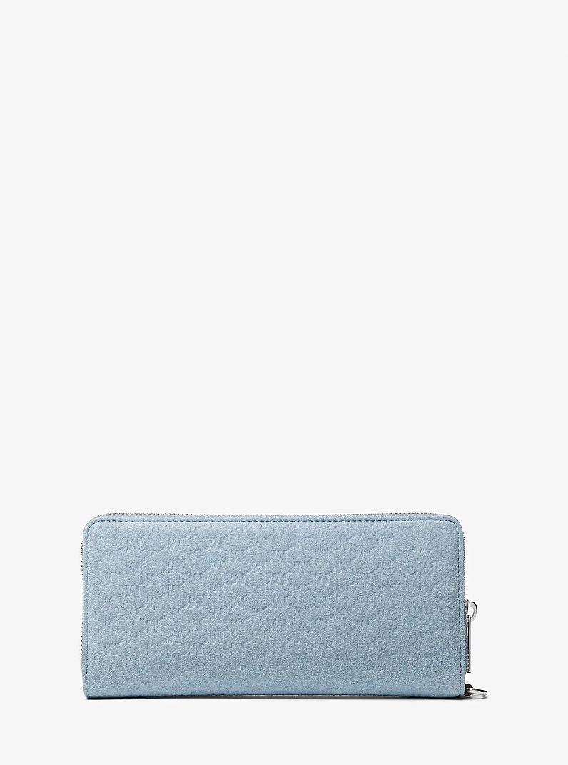 Jet Set Travel Large Logo Debossed Continental Wallet in BLEU P&Acirc;LE | Michael Kors
