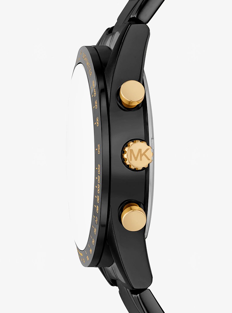 Oversized Warren Black-Tone Watch in NOIR | Michael Kors
