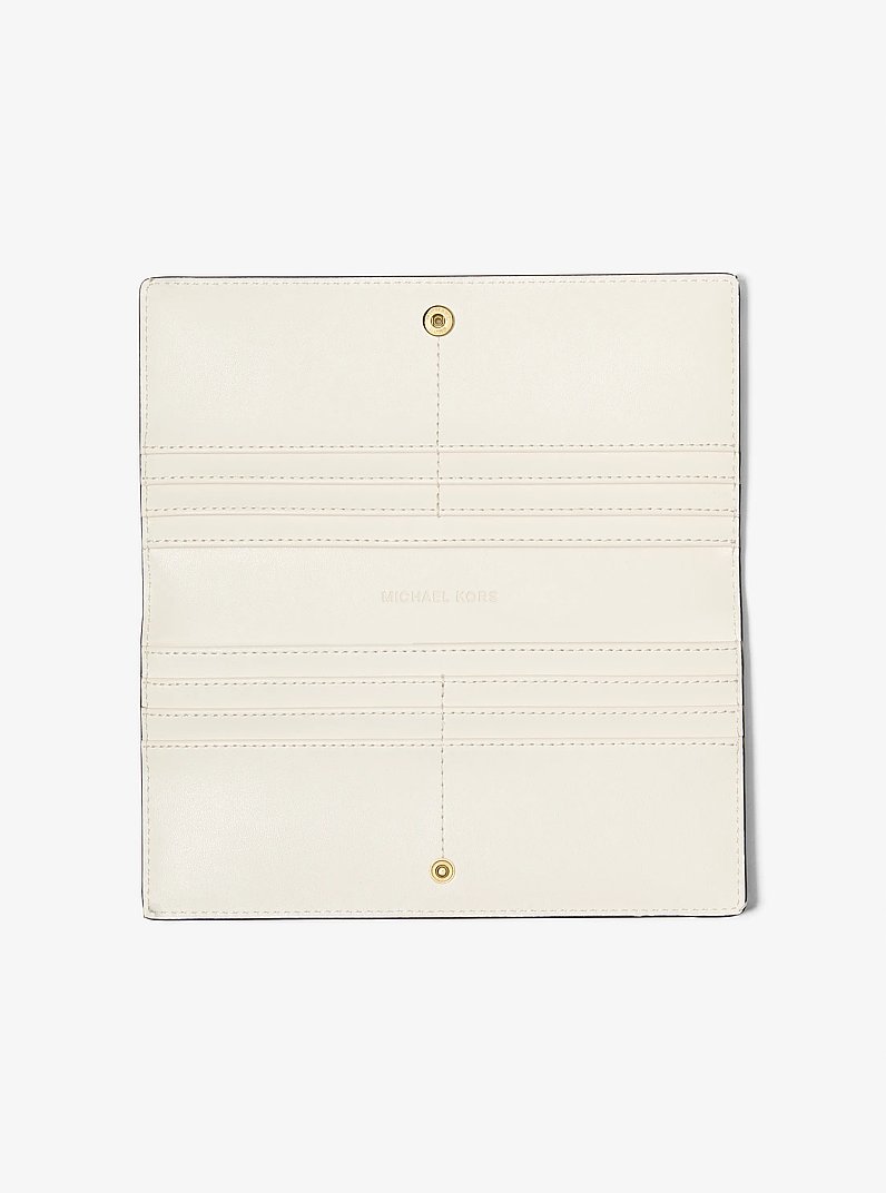 Carson Large Crocodile Embossed Wallet in CREMA CLARO | Michael Kors