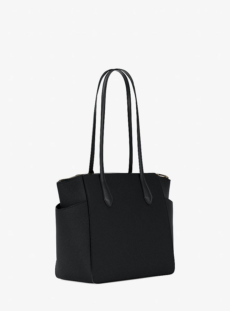 Marilyn Medium Saffiano Leather Tote Bag in BLACK | Michael Kors