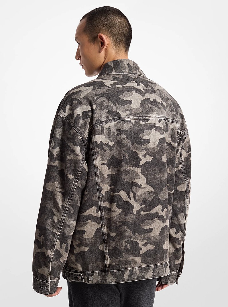 Camouflage Denim Jacket in CHARCOAL WASH | Michael Kors