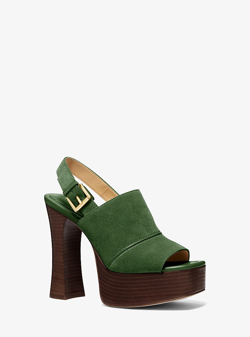 Rye Suede Platform Sandal in AMAZON GREEN | Michael Kors