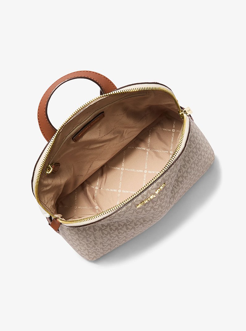 Cindy Large Signature Logo Backpack in VANILLA | Michael Kors