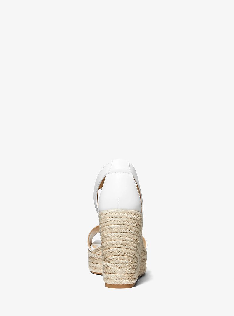 Berkley Leather Wedge Sandal in OPTIC WHITE | Michael Kors
