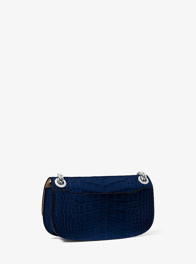 Sac enveloppe miniature Christie en cuir gaufr&eacute; &agrave; motif crocodile in BLEU MARINE | Michael Kors