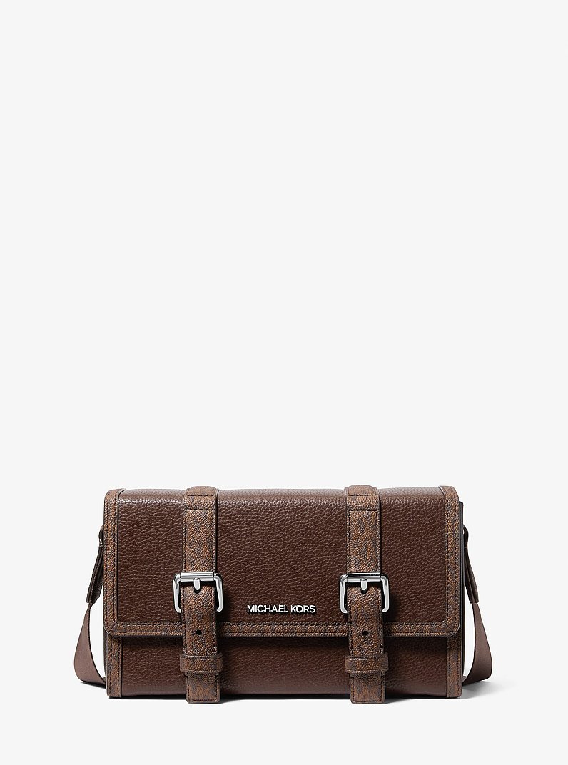 Sac &agrave; bandouli&egrave;re mallette Cooper en cuir grain&eacute; &agrave; logo Signature in NOIX DE MUSCADE | Michael Kors