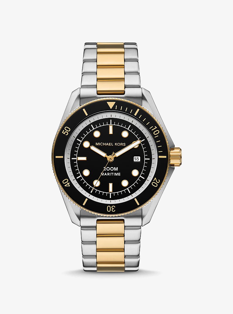 Oversized Maritime Two-Tone Watch in TWO TONE | Michael Kors