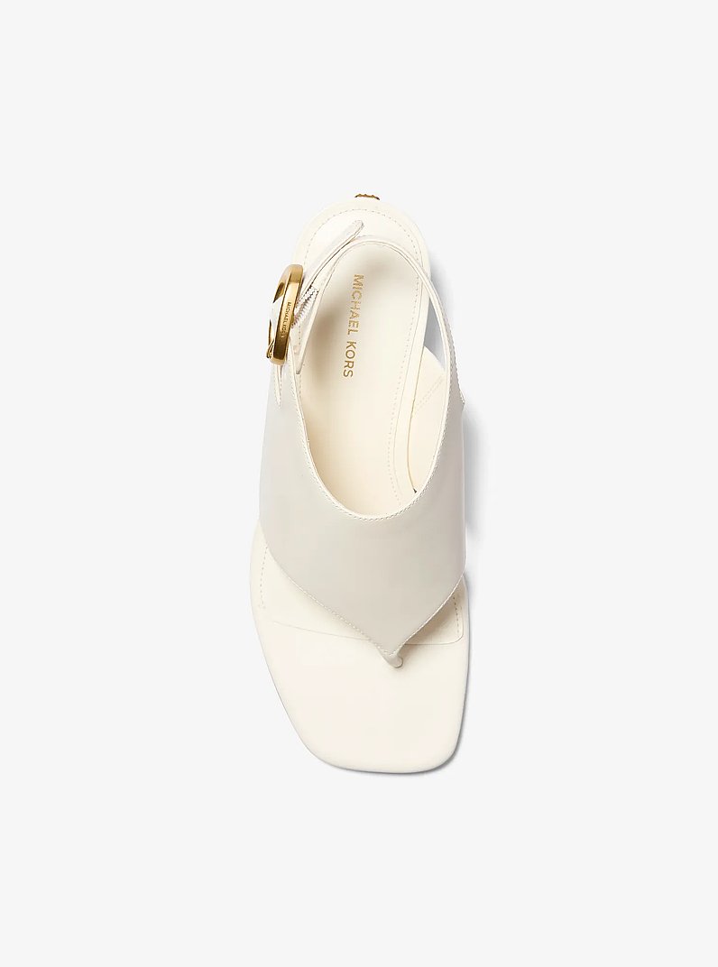 Kya Flex Leather Thong Sandal in BEIGE P&Aacute;LIDO | Michael Kors