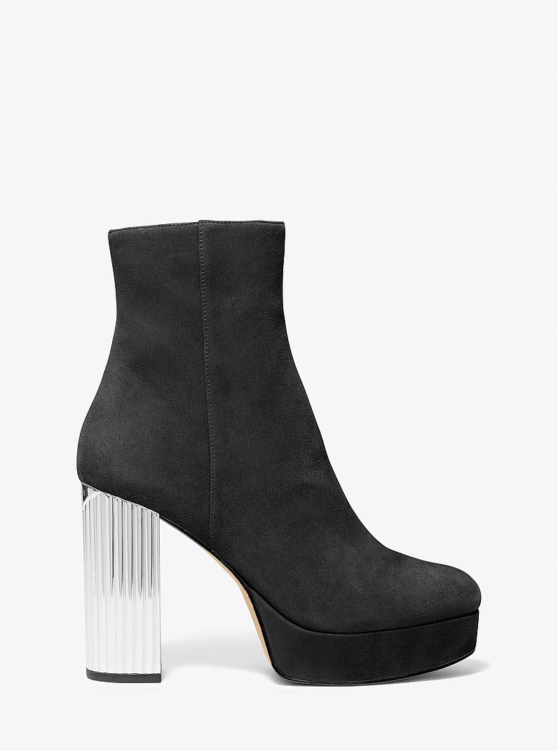 Porter Suede Platform Ankle Boot in BLACK | Michael Kors
