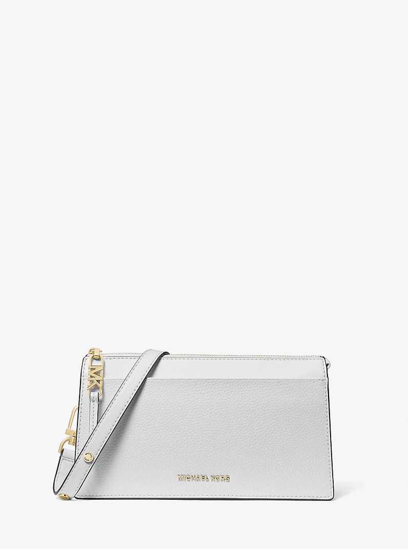 Empire Large Leather Convertible Crossbody Bag in OPTIC WHITE | Michael Kors