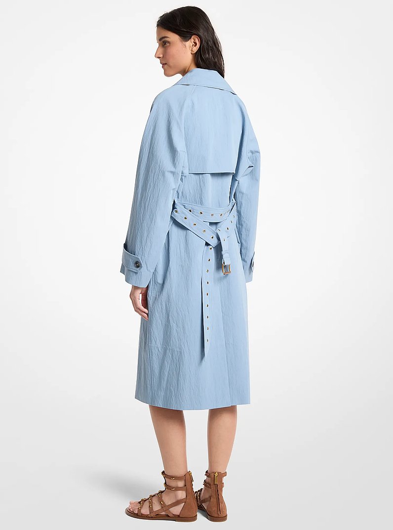 Oversize-Trenchcoat aus gewaschener Baumwolle und Nylon in CHAMBRAY | Michael Kors