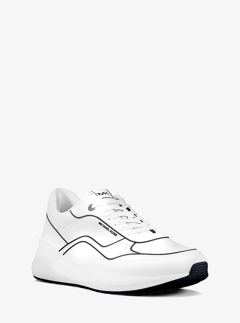 Trevor Leather and Mesh Trainer in NAVY/WHITE | Michael Kors