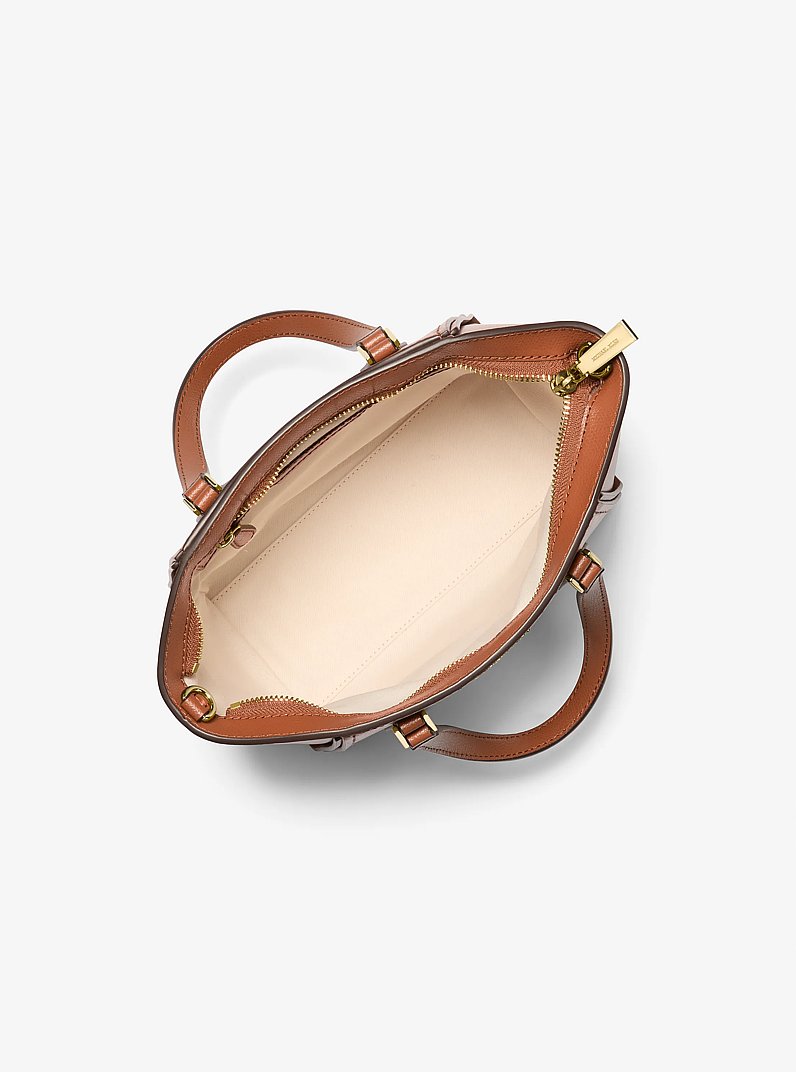 Taryn Small Leather Convertible Crossbody Bag in LUGGAGE | Michael Kors